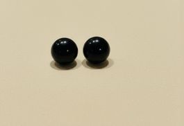 Chic Black Button Earrings - Perfect Autumn Accessory