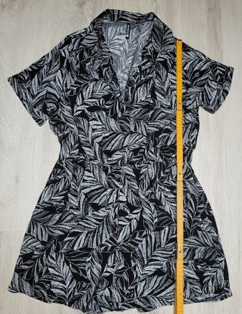 Chicoree Jumpsuit schwarz-weiss Blattmuster Grösse M neu