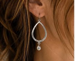 Designer-Ohrringe 925 Silber, exklusives Tropfendesign - WOW