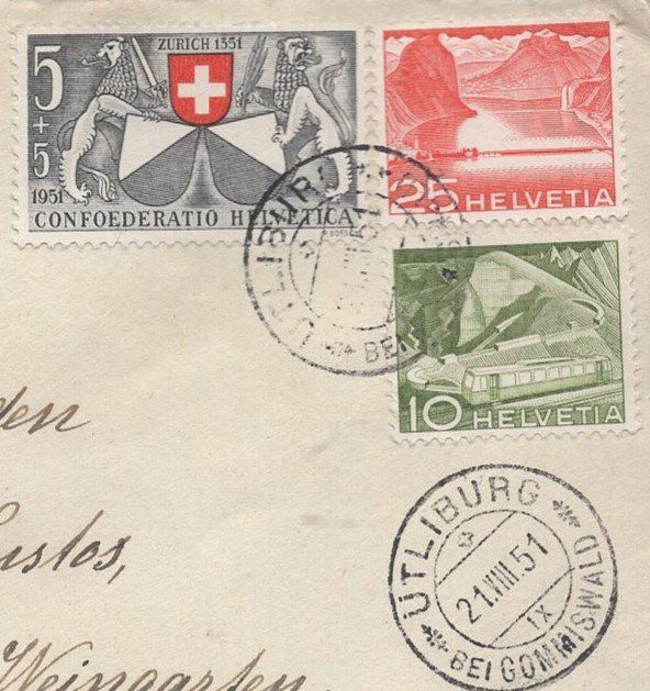 Tutti i francobolli: UTLIBURG 21.VIII.51 – Usato da Aarau venduto da kufi44 1