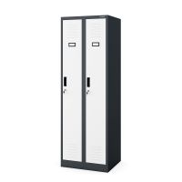 Schliessfachschrank 2 Fächer - Anthrazit/Weiss