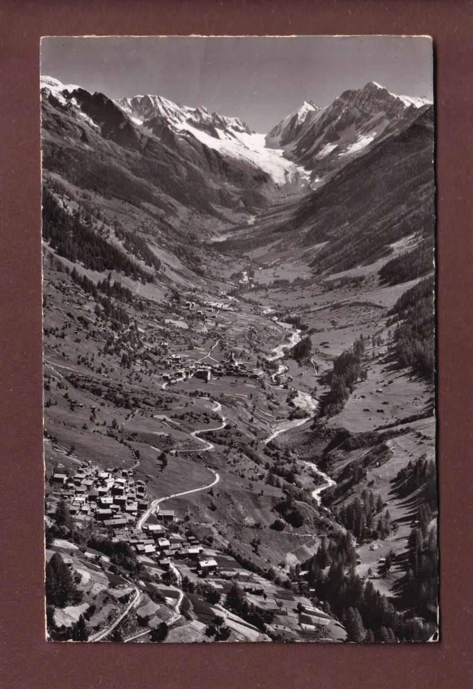 Cartoline postali: LÖTSCHENTAL - Langgletscher - 1956 – Usato da Pully venduto da nicecards