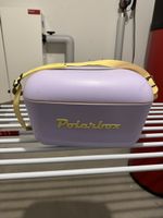 Polarbox Kühlbox in Lila/Rosé mit gelbem Tragegurt