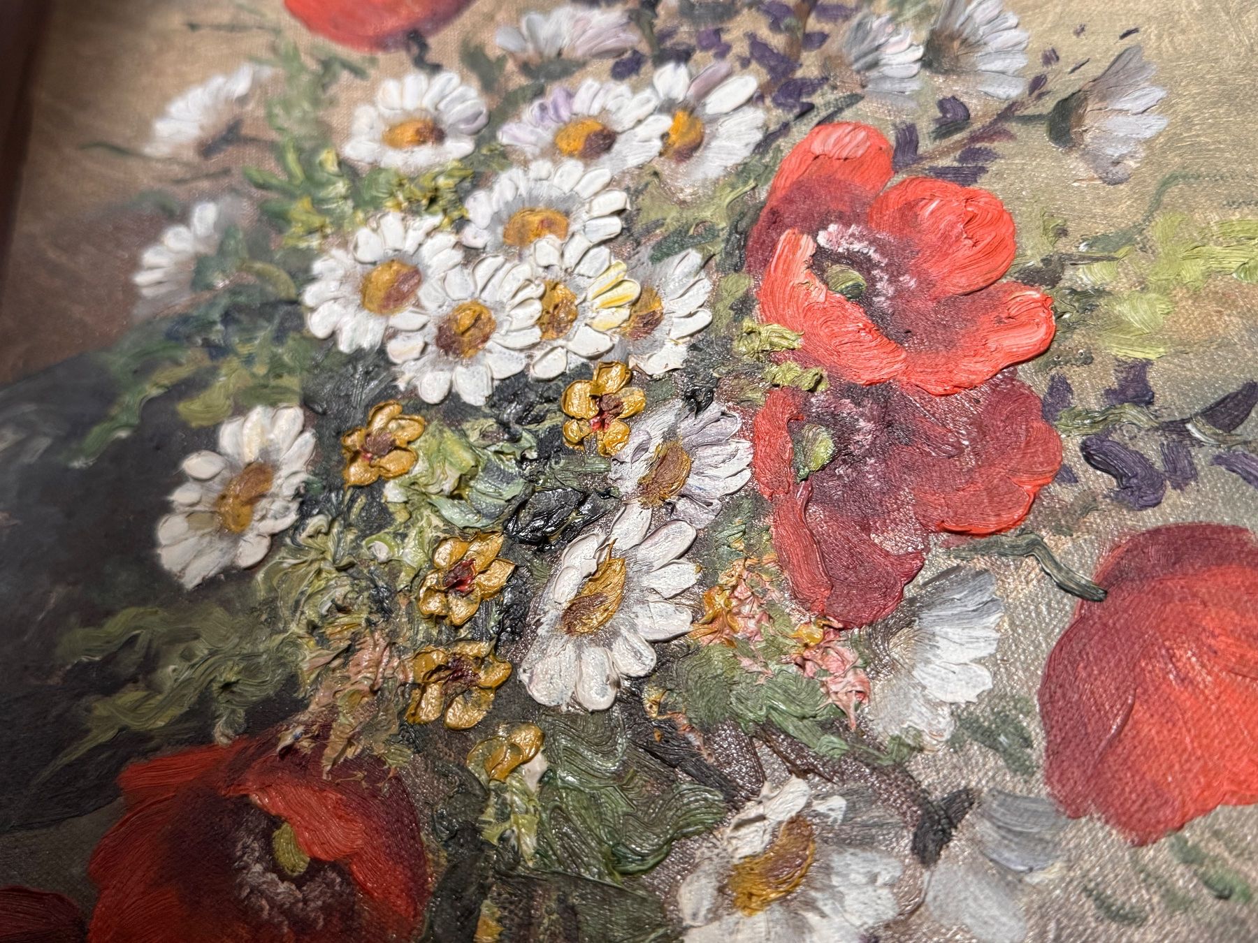 Gemälde: Wunderschönes altes Bild Gemälde Blumenstrauss von A. Boss – Gebraucht aus Rothrist von Fondgruebe 4