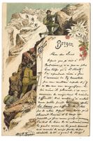 Gruss aus den Bergen - Alpinismus - Klettern - Litho - 1903