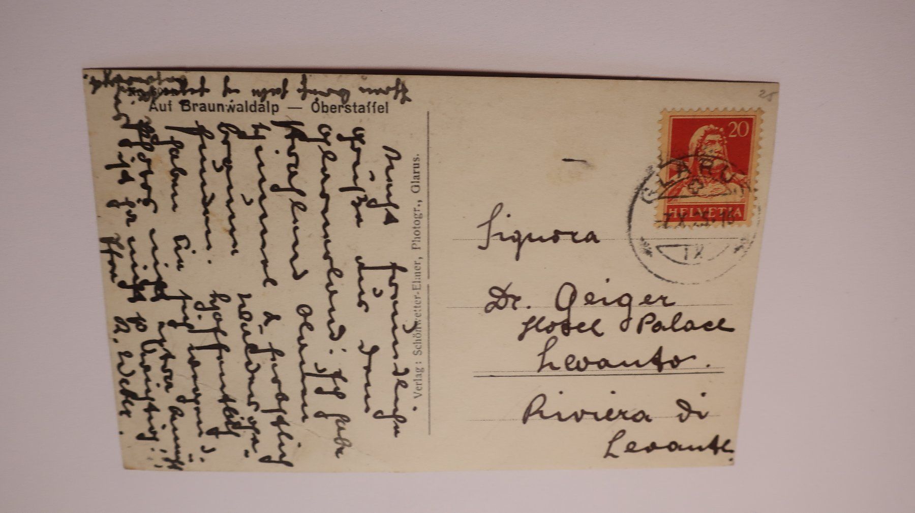 Ansichtskarten: Auf Braunwaldalp - Oberstaffel 1925 – Gebraucht aus Cormoret von Pascalll2001 2