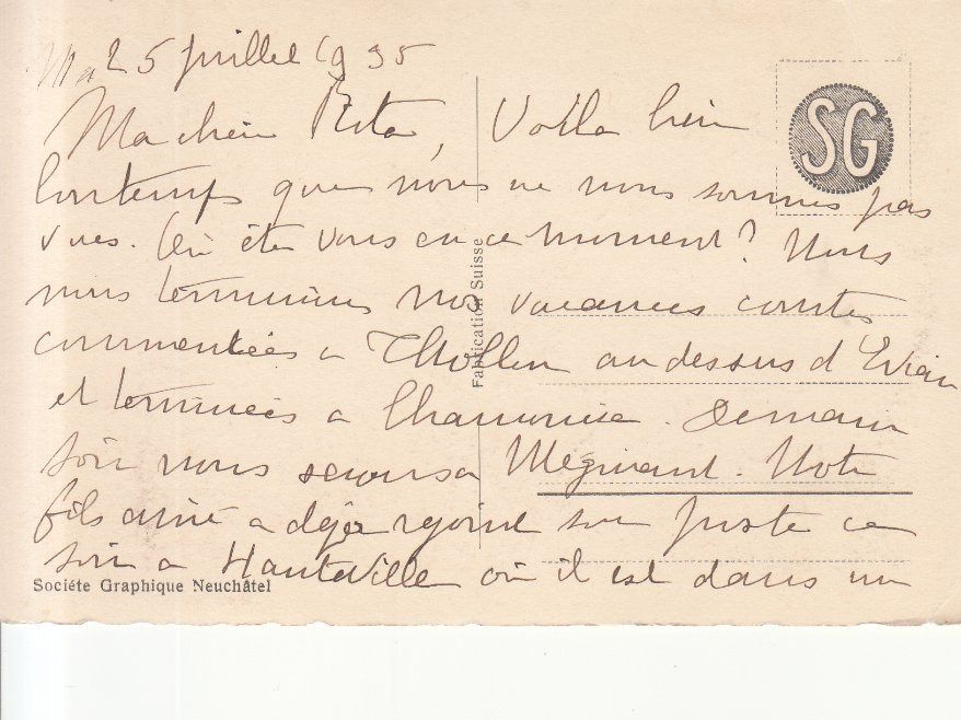 Cartoline postali: Vevey 1935 – Usato da Bürglen TG venduto da StampGraf 1