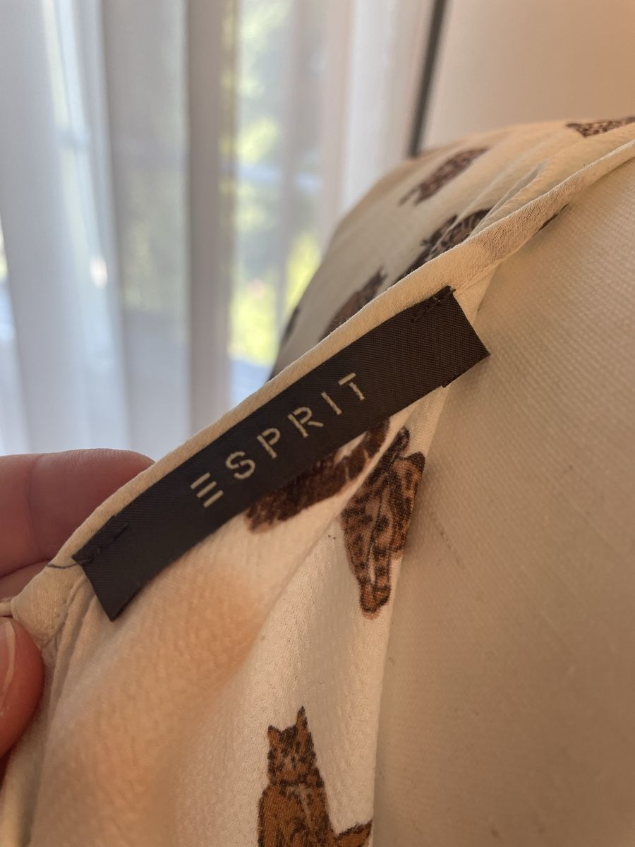 Esprit Blusen: Damen Bluse Esprit weiss mit Katzenmuster Grösse M – Gebraucht aus Mollis von cava10 4