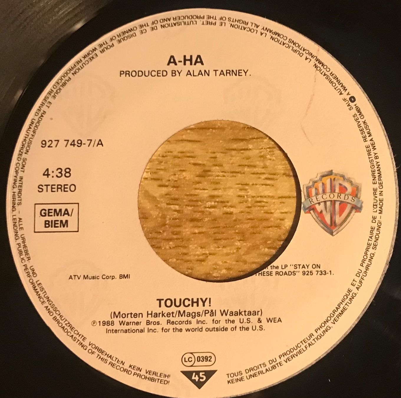 Dischi in vinile: A-HA - TOUCHY ! – Usato da Bussigny venduto da vinyl-pas-cher 2