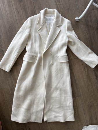 Damen Mantel lang weiss doppelreihig guter Zustand