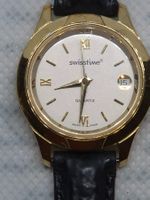 Swisstime Damenuhr, vergoldet, elegant.