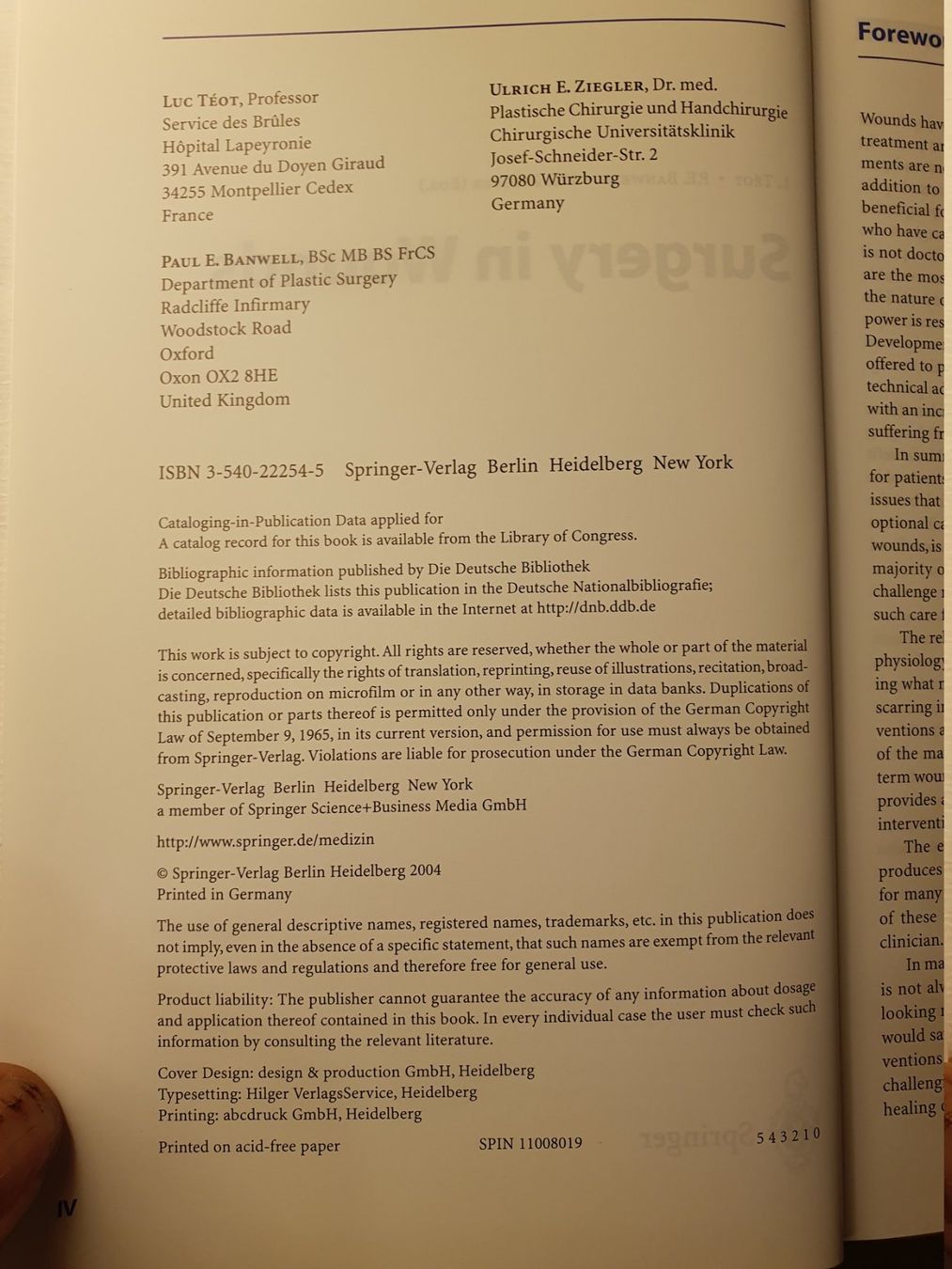 Libri: Surgery In Wounds - Luc Teot – Usato da Zürich venduto da loosebone 2
