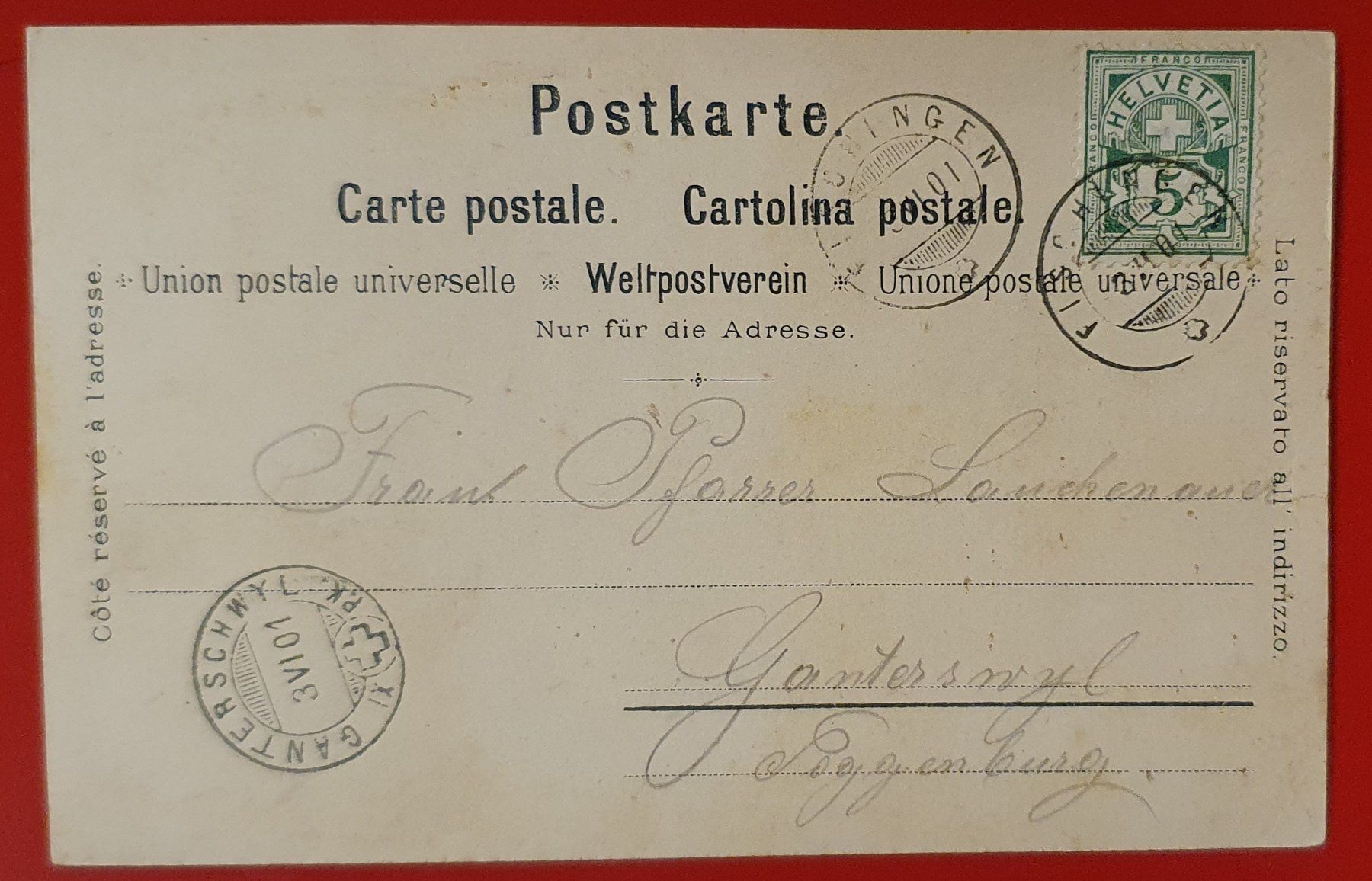 Cartoline postali: Gruss aus Fischingen 1901 – Usato da Kreuzlingen venduto da Rschweiz1 1