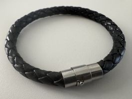 Herren Armband geflochten Edelstahlverschluss