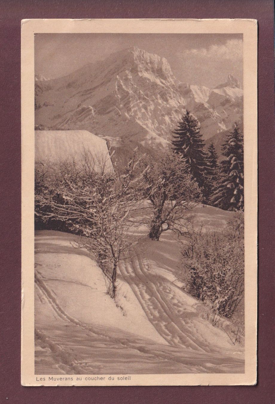 Cartoline postali: LES MUVERANS au coucher du soleil – Usato da Pully venduto da nicecards