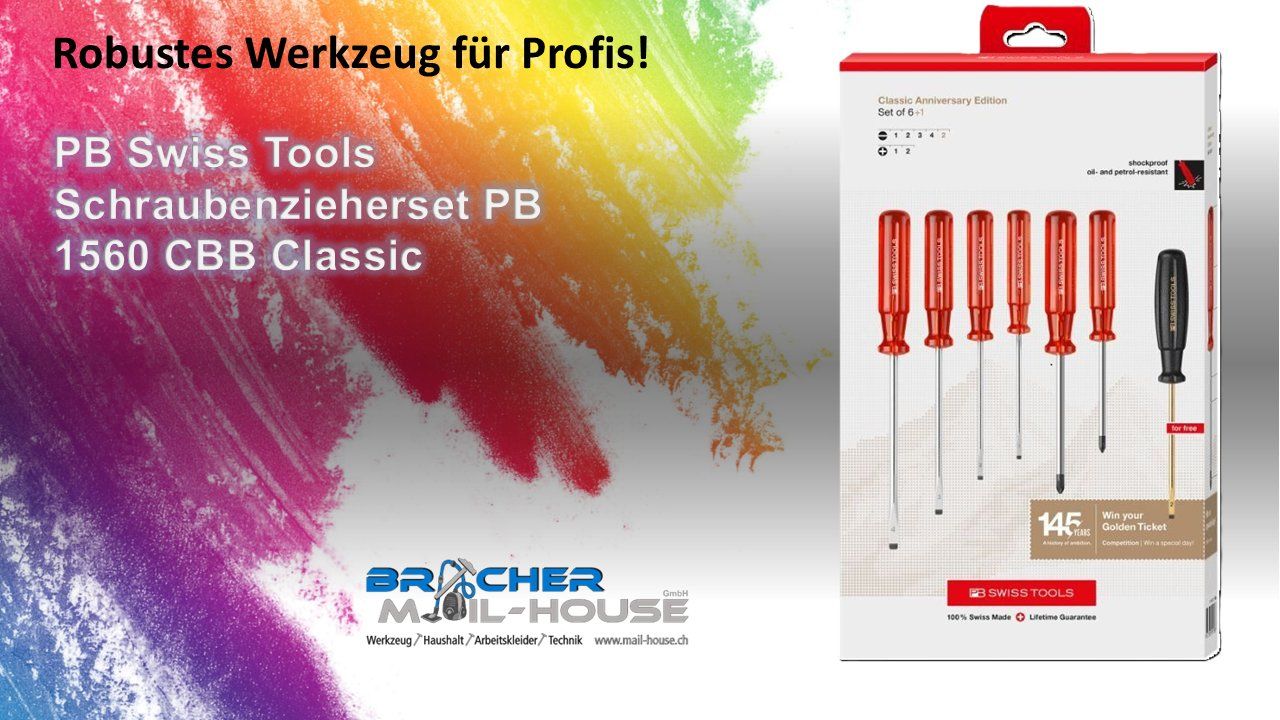 PB Swiss Tools Alle Werkzeuge: PB Swiss Tools Schraubenzieherset PB 1560 CBB Classic – Neu und originalverpackt aus Koppigen von Bracher_Mail-House 1