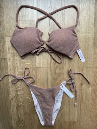 Victoria’s Secret Shimmer Bikini with Golden Ring S NEW