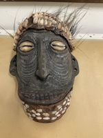 Alte afrikanische Maske, Holz und Muscheln, Rarität! (52)