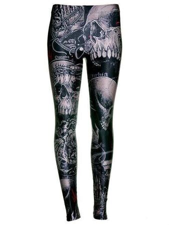 Disturbia Leggings Skulls Schädel *NEU* L