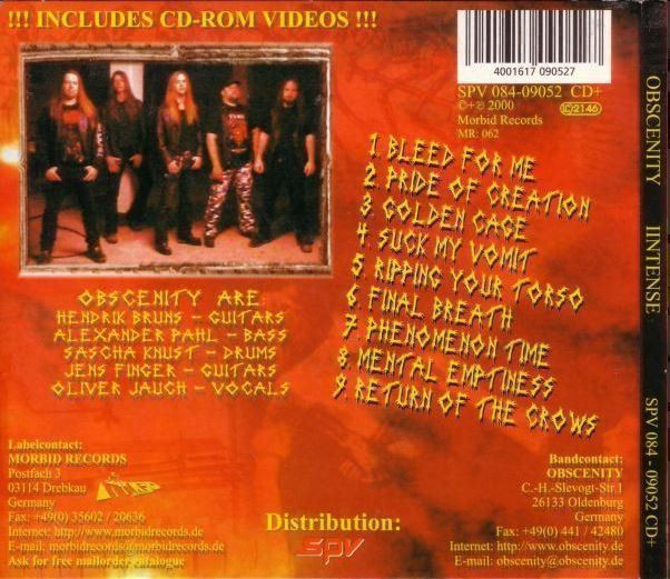 CD: Obscenity - Intense (Digi) – Usato da St-Cergue venduto da VeganWarrior 1