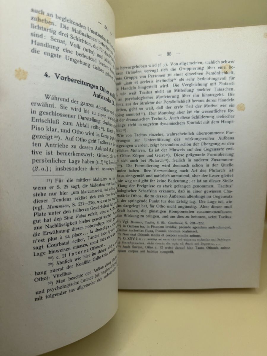 Bücher: Paul Ammann Tacitus Kaiser Otho Dissertation Bern 1931 – Gebraucht aus Genève von sho_67qj 4