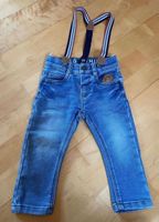 Hose Gr 80, Jeans mit Hosenträgern