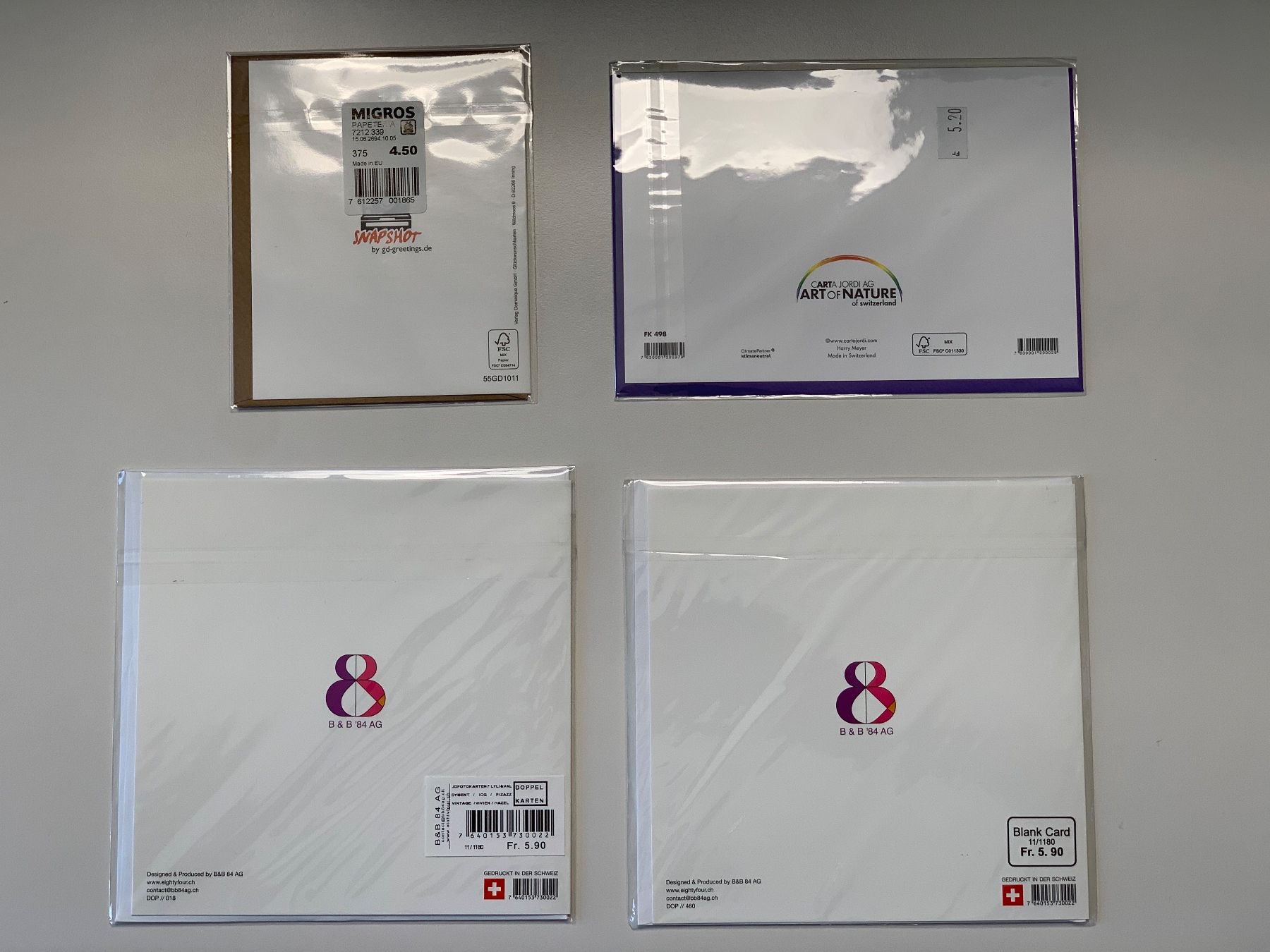 Cartoline: 4er-Set Grusskarten Kleeblatt, neu – Nuovo e nell'imballaggio originale da Windisch venduto da rhu_wd8q 1