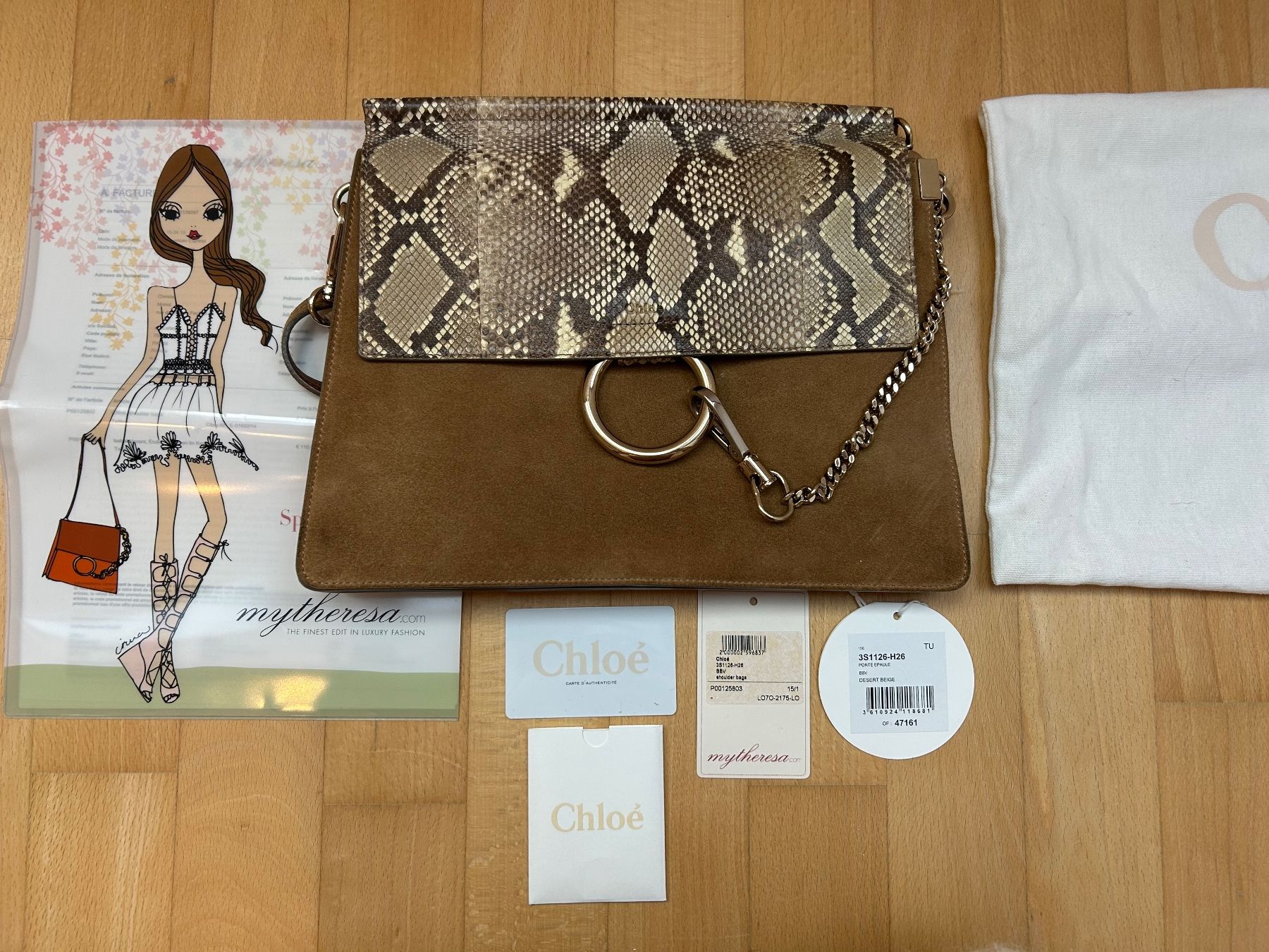 Chloé Borse da donna: Sac à main Chloé Faye daim et cuir python bon état – Usato da GOCKHAUSEN venduto da chrismon 2