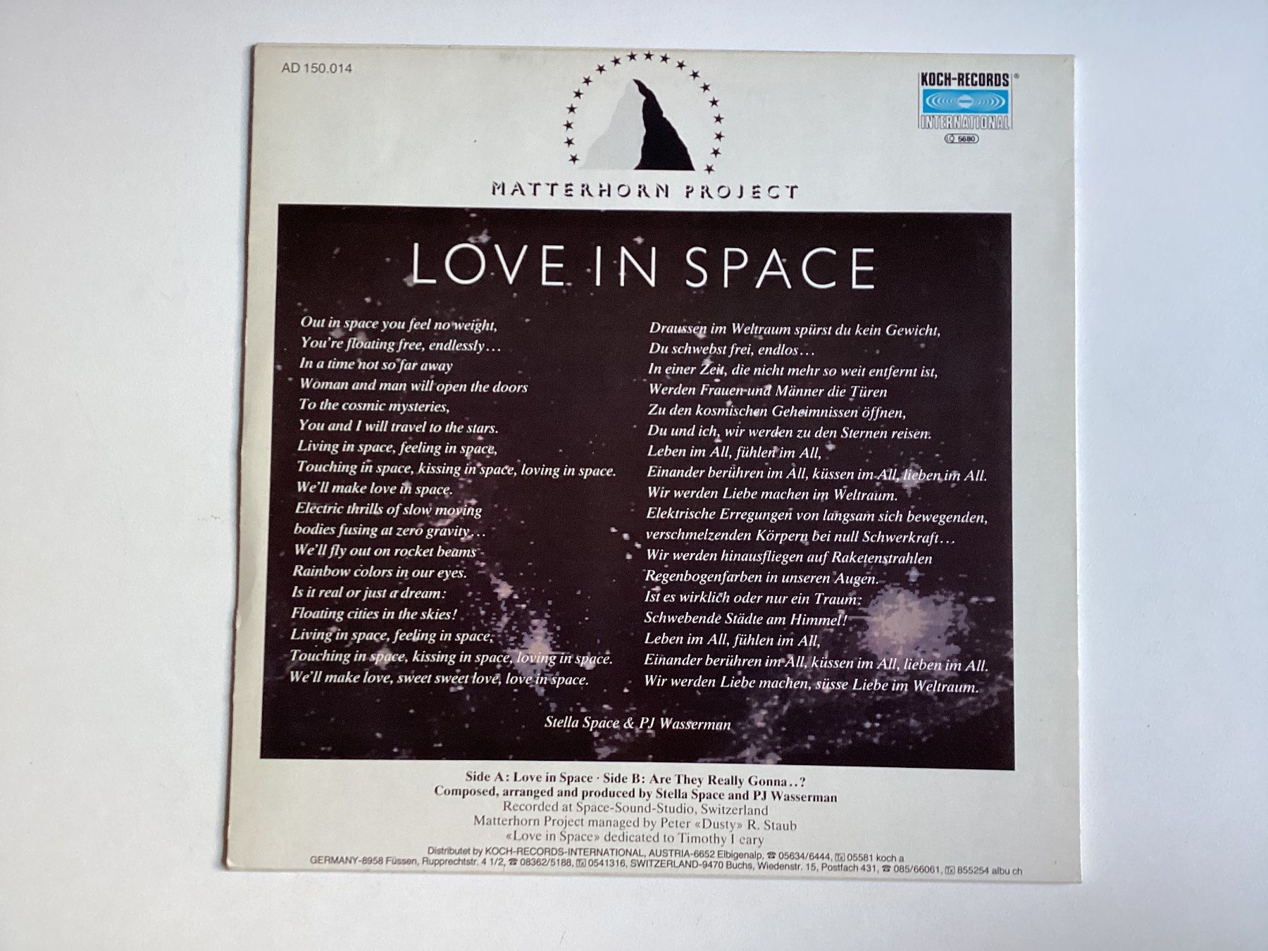 Dischi in vinile: Matterhorn Project Maxi-Single - Love In Space – Usato da Gutenswil venduto da Hamzian 1