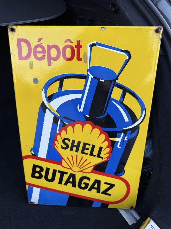 Belle et originale plaque émaillée Shell Butagaz Suisse Zug (Gebraucht ...