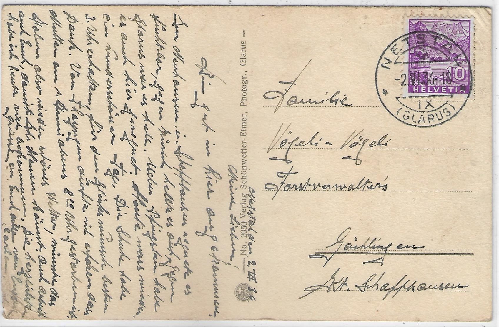 Cartoline postali: Oberblegisee mit Hausstockkette - Litho – Usato da Ettingen venduto da Kartenplanet 1