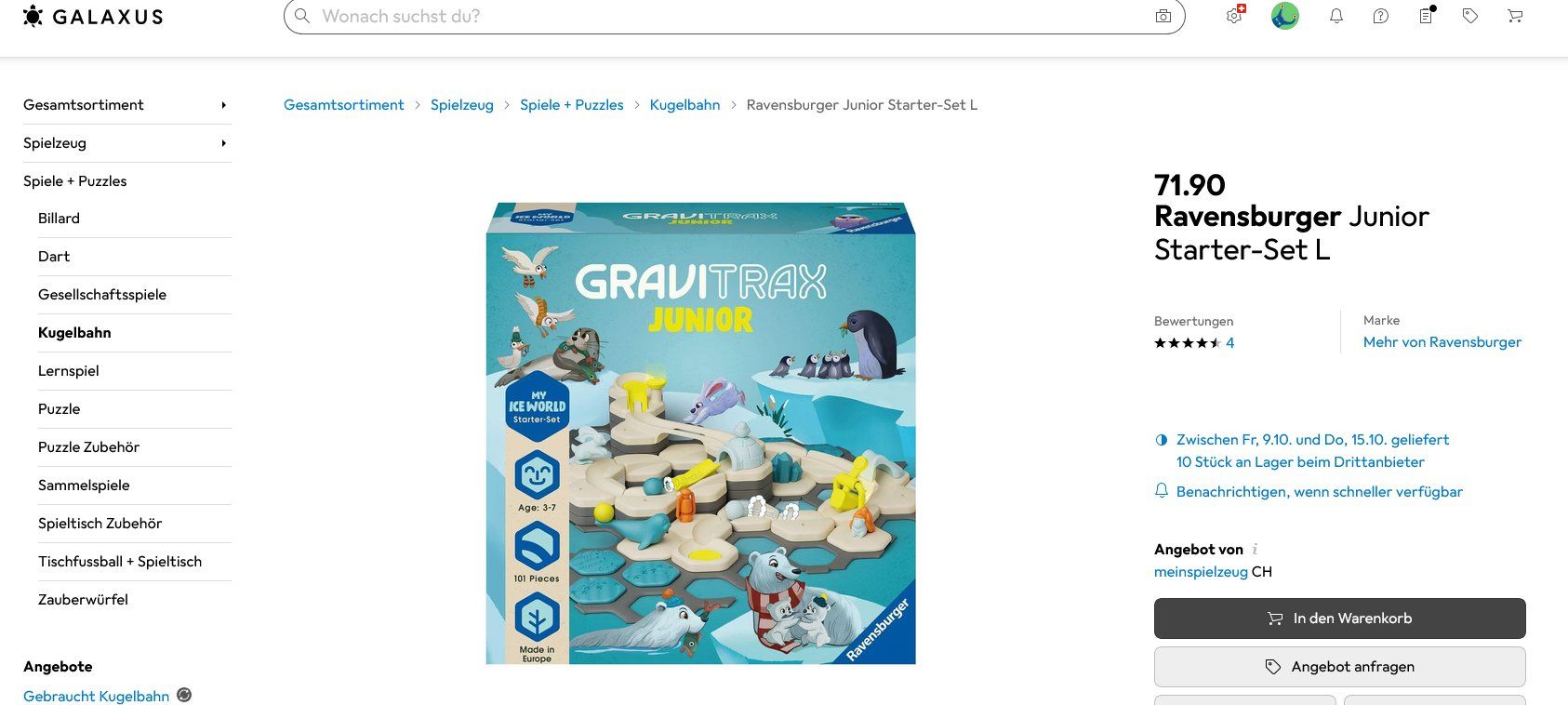 Ravensburger Spielzeuge: GraviTrax Junior Kugelbahn Starter Set – Neu und originalverpackt aus Oensingen von Liquidations-Shop 2