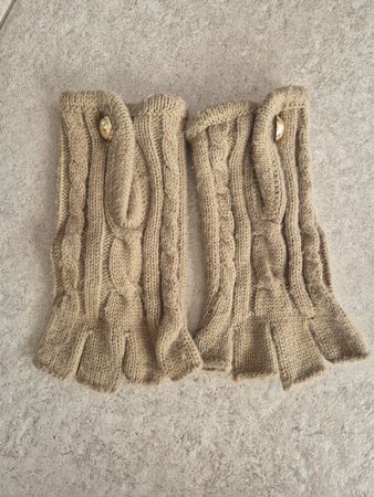 Fingerlose Handschuhe Michael Kors beige gestrickt