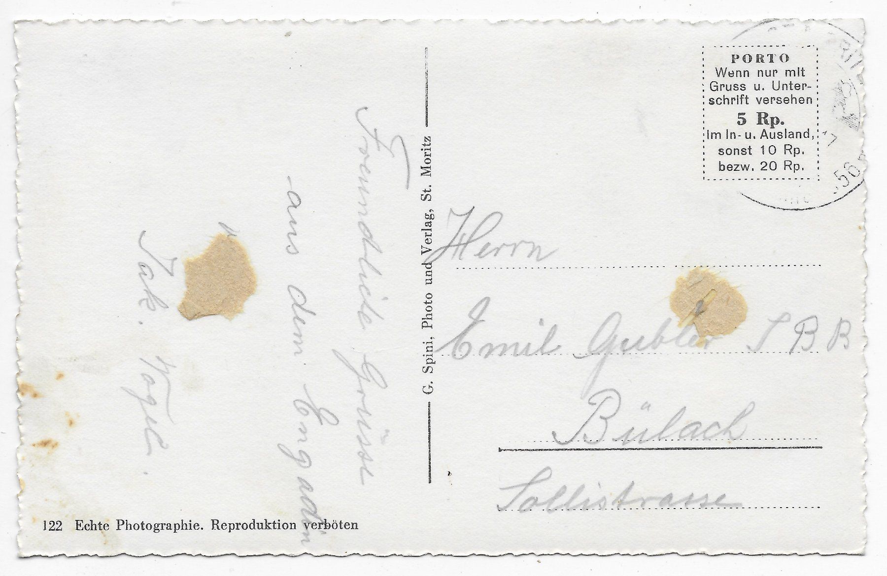 Cartoline postali: Gutswirtschaft Meierei und St. Moritz – Usato da Hefenhofen venduto da Richsalz 1