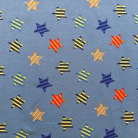 Jersey Sterne Streifen jeansblau