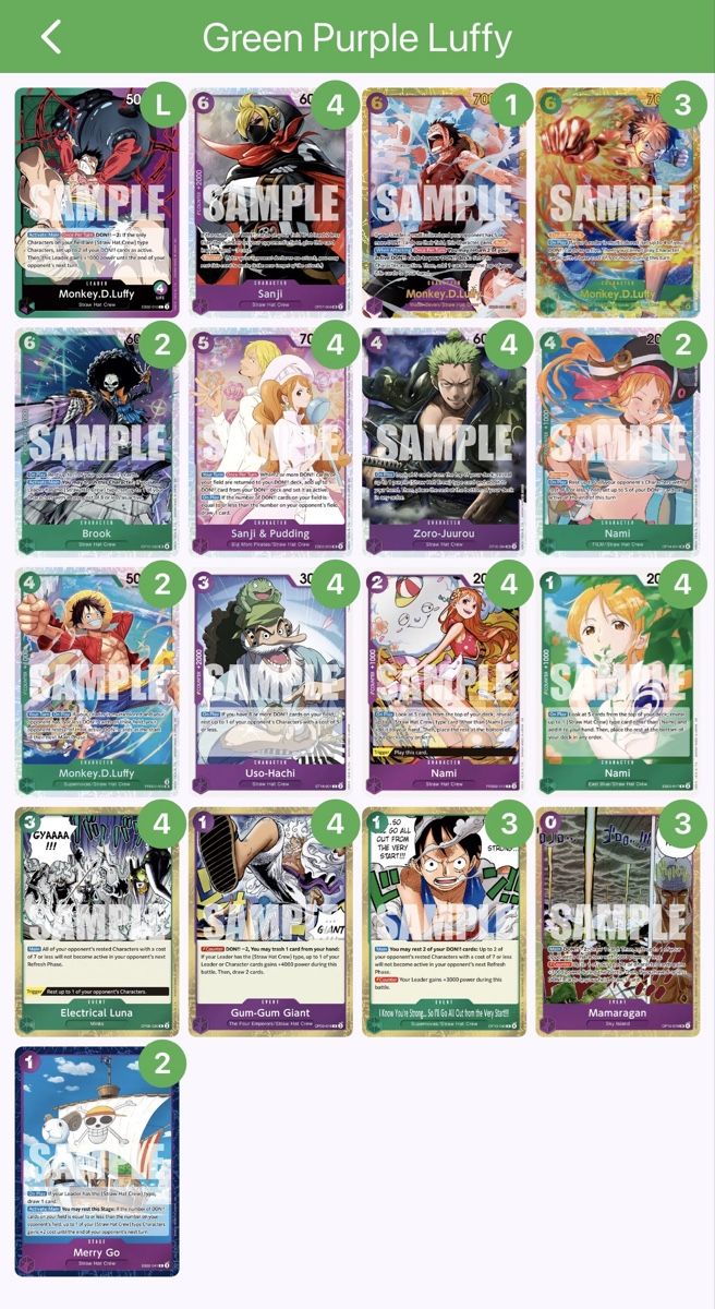 Bandai Cartes à collectionner: One Piece Green Purple Luffy Deck – Neuf (Voir description) à Liestal par notMada