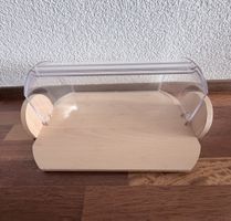 Boîte à pain bois et plastique, couvercle transparent