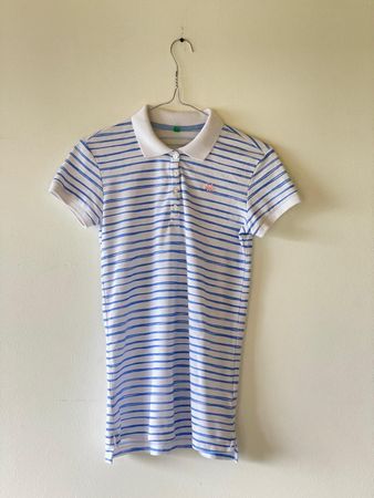 Benetton Poloshirt blau/weiss gestreift, Damen Gr. S