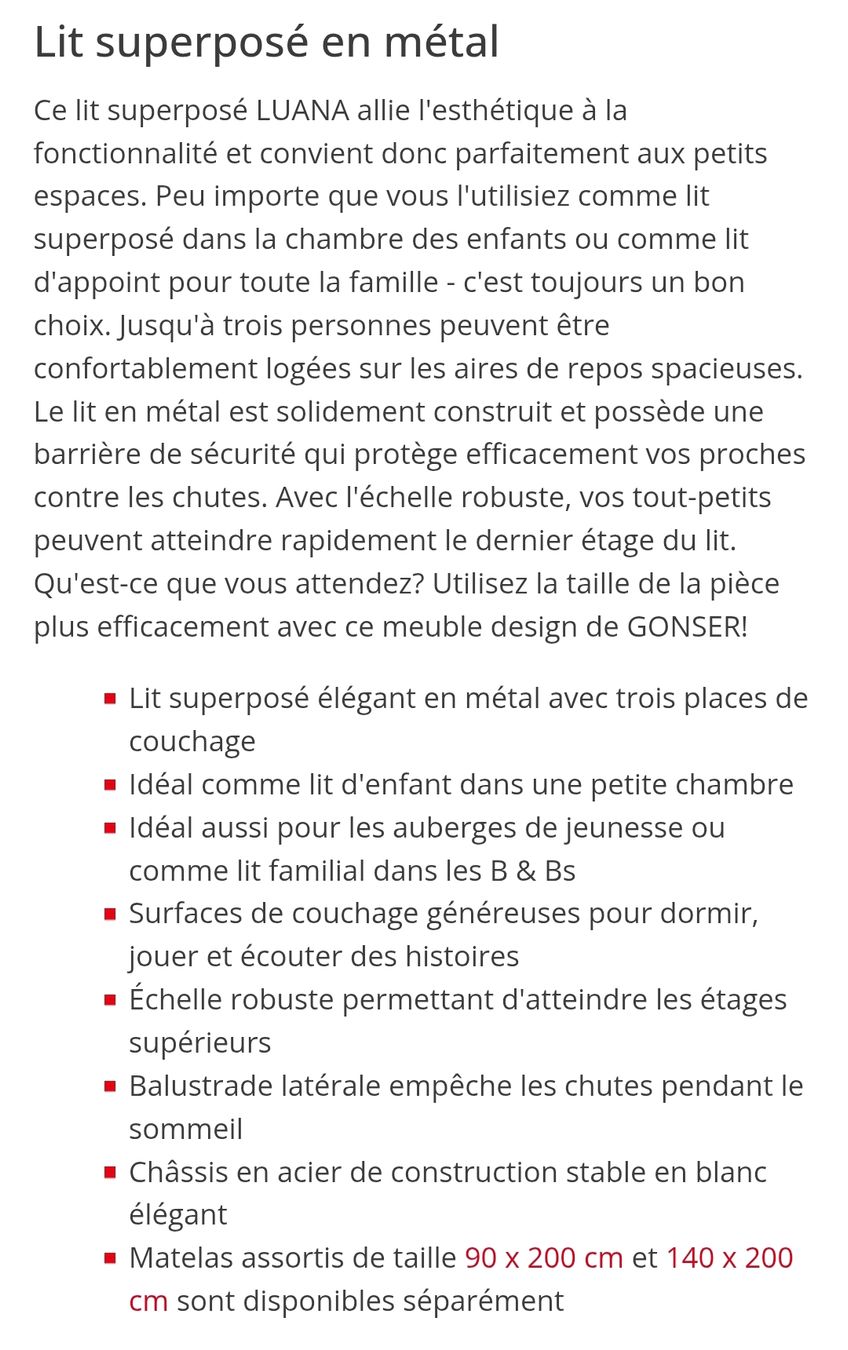 Gonser Lits: lit à étage 3 places – D'occasion à Dully par fam_n78c 5