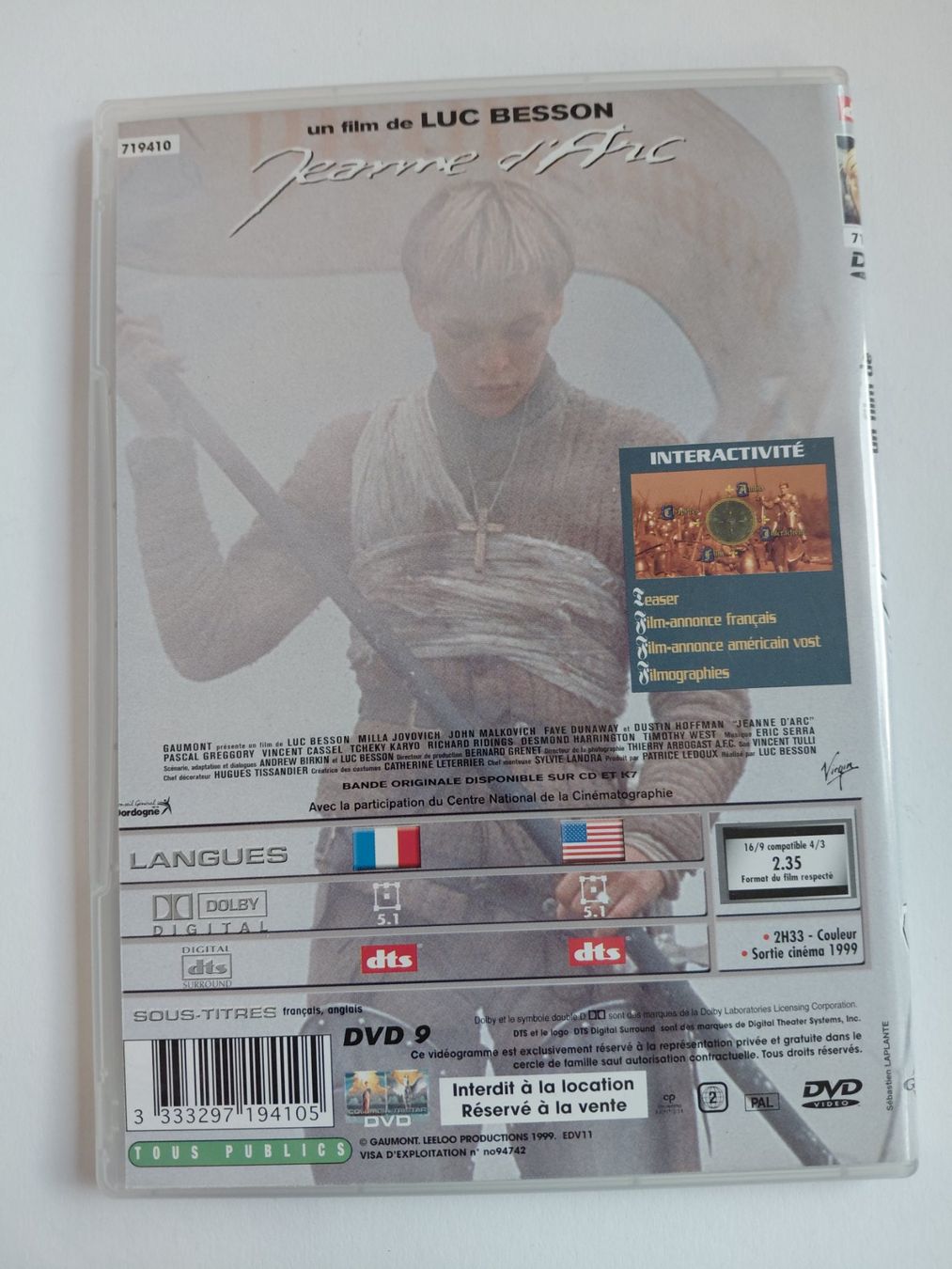 Tutti i DVDs: JEANNE D'ARC – Usato da Denges venduto da Hellboy10 1