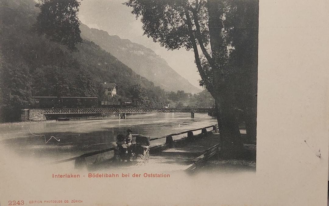Ansichtskarten: INTERLAKEN - Bödelibahn bei der Oststation – Gebraucht aus Delémont von Domdom1