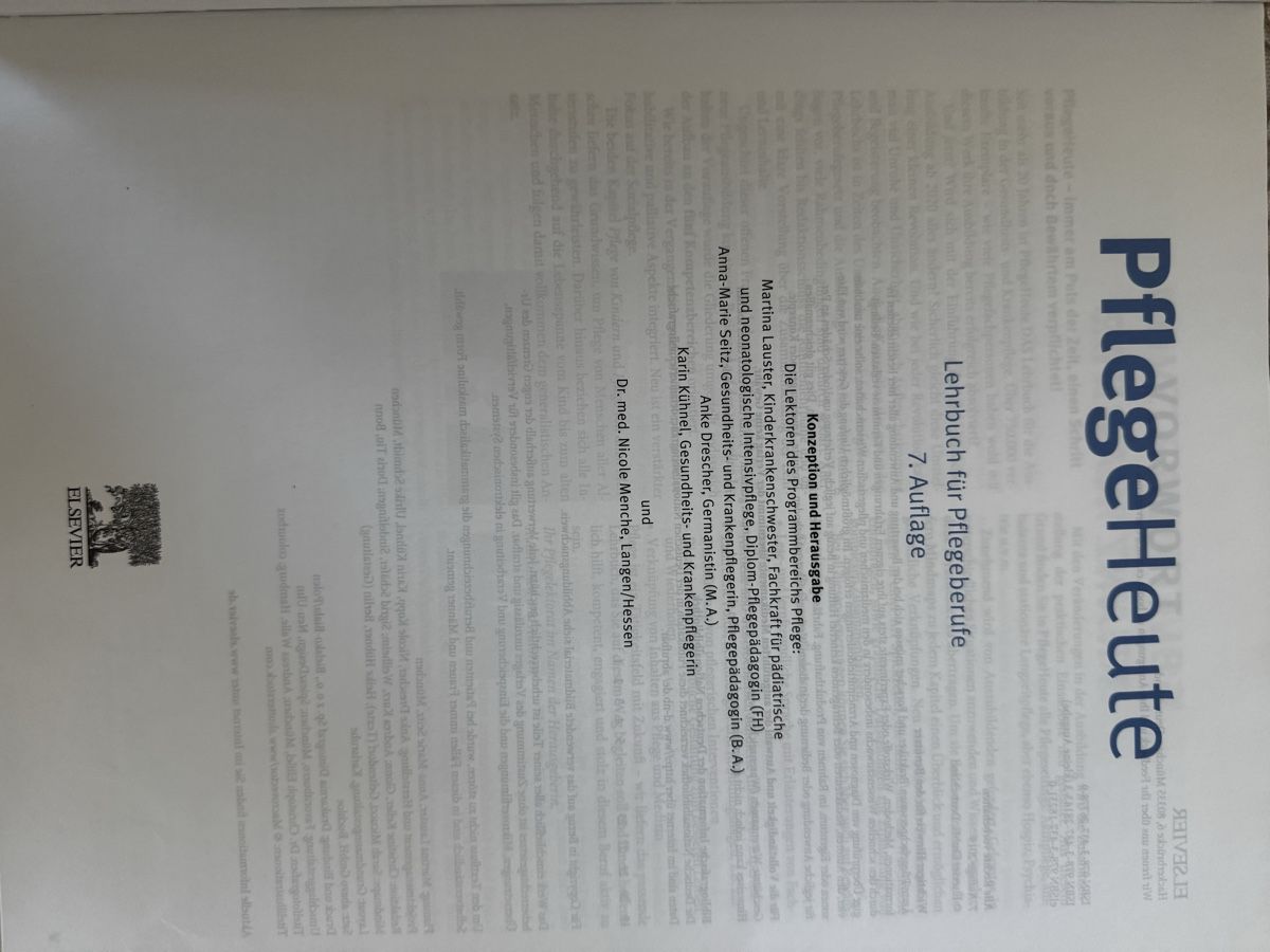 Libri: PflegeHeute 7. Auflage Elsevier Verlag – Usato da Zürich venduto da Doeme1999 3