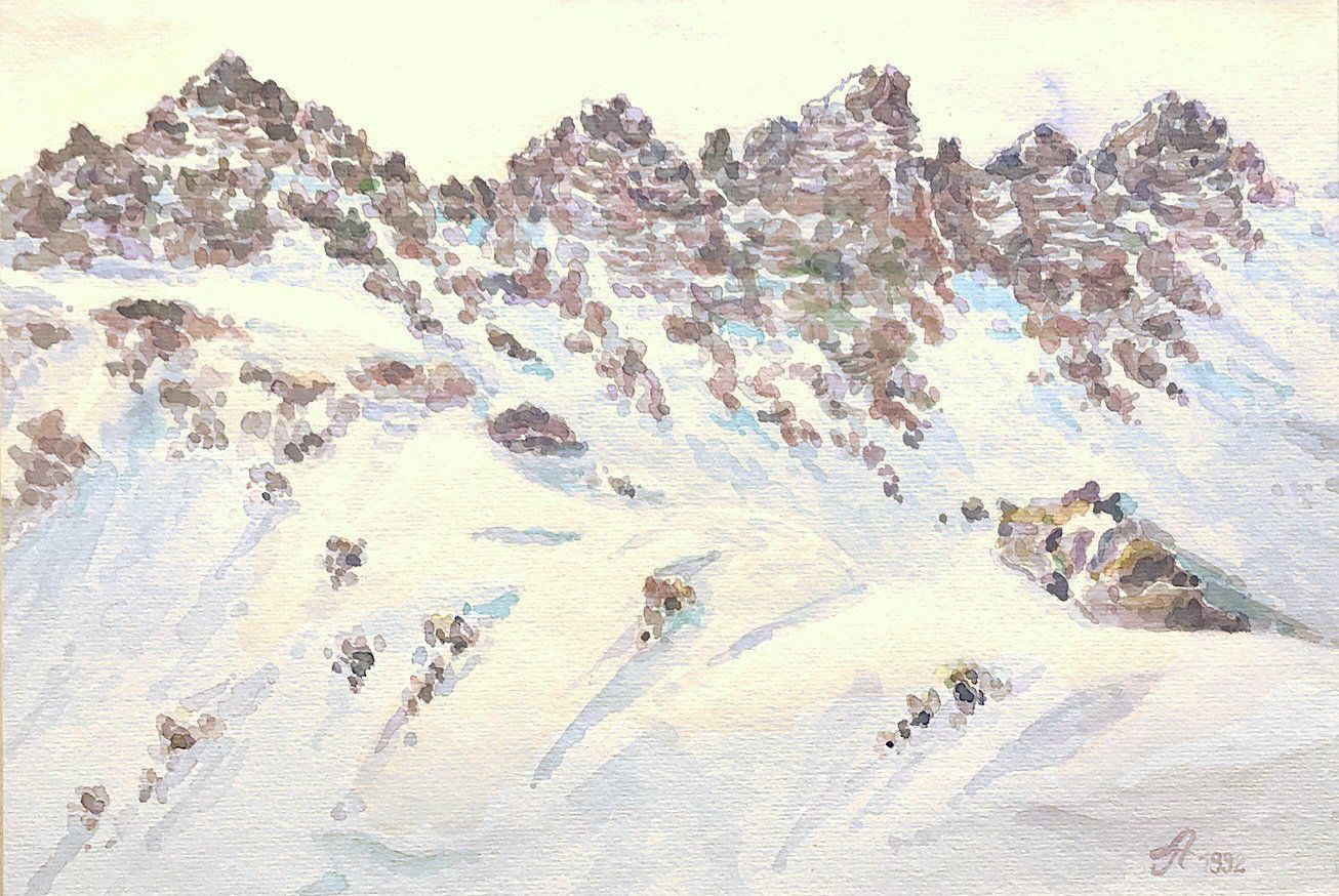 Gemälde: Aquarell Landschaft Alpen – Neu (gemäss Beschreibung) aus Rietheim von agnieszka1150