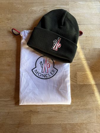 Moncler Green Wool Beanie Hat - Perfect Winter Accessory!