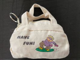 Schlüsselanhänger Mini-Baumwolltasche bedruckt