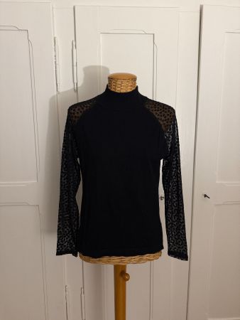 AUGUST SILK - Feinstrick Langarmshirt schwarz S