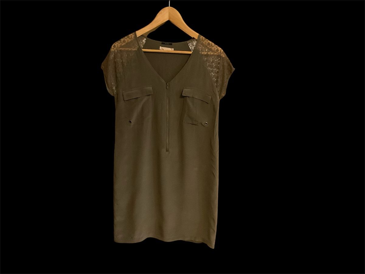 IKKS Vestiti: IKKS Seidenkleid Khaki Größe 38 – Usato da Arzier-Le Muids venduto da Fblouet