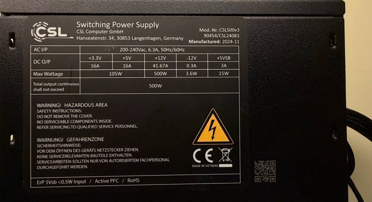 PC: Das ist ein PC-Netzteil mit 500 Watt. – Nuovo (secondo la descrizione) da Bern venduto da ole_5vj9 1