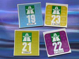 Autobahnvignette 2019 - 2021 - 2022 - 2023 - Schweiz - NEU!