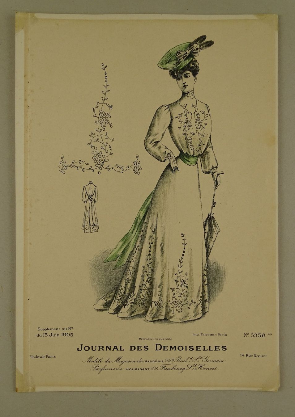 Stiche: MODE, JUGENDSTIL, LITHOGRAPHIE 1905 – Gebraucht aus Grüningen von Kartensammler